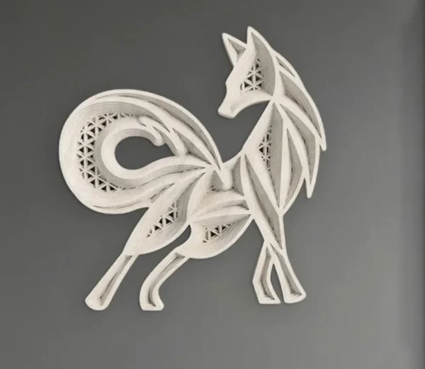 White Crafty Fox Wooden Wall Art