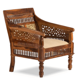 Solid Wood Brass Sofa Single Seater