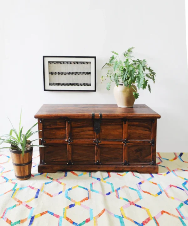 Grand Antique Panelled Sheesham Chest