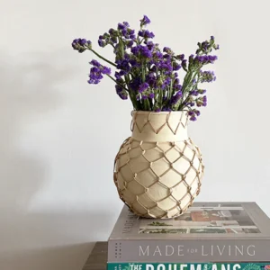 Woven Sand Terracotta Cane Vase