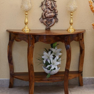 Solid Wood Tania Half Round Console Table