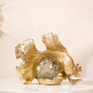 Betta Fish Sculpture With Crystal Ball