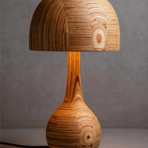 Handcrafted Wooden Table Lamp with Natural Grain Design