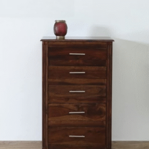 Solid Sheesham Wood Table – 5 Drawer Storage Cabinet