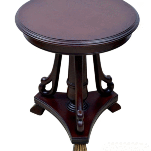 Classic Round Wooden Accent Table with Tri-Pedestal Base