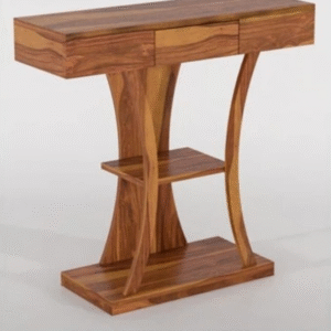 Modern Solid Wood Console Table with Artistic Curved Design