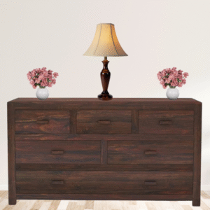 Solid Wood 7-Drawer Dresser – Rustic Charm with Elegant Storage