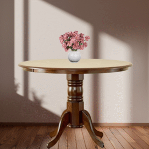 Classic Round Solid Wood Pedestal Table – Timeless Centerpiece for Any Room