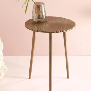Manor House Antique Brass Finish Table with Three Knock Down Legs