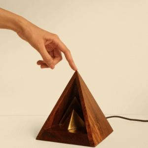 3D Pyramid Wooden Table Lamp For Living Room Bedroom Office and Home Decor