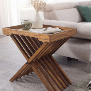 Solid Wood Accent Stool with Tray Table Function