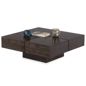 Solid Wood Coffee Table – Bold Contrast Square Design
