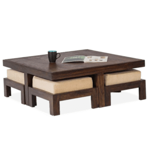 Solid Wood Cube Coffee Table Set of 5 pcs