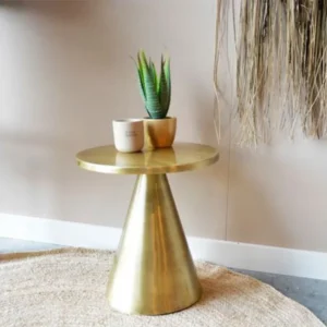 Golden Brass Antique Side Table